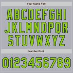 Customizable Gray Navy Pinstripe Softball Jersey with Neon Green Two-Button Design - Personalized Team Name & Number Personalized