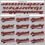 Custom Team Baseball Jersey - Personalized Gray Navy Pinstripe with Orange Name and Number Personalized Gray Navy Pinstripe