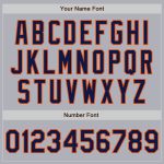 Custom Name and Number Gray Navy Pinstripe Orange Two-Button Unisex Softball Jersey - Personalized Team Apparel Personalized