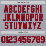 Custom Personalized Baseball Jersey - Gray Navy Pinstripe Red - Authentic Sleeveless with Custom Name and Number Personalized