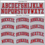 Custom Personalized Basketball Jersey with Pinstripe Design - Gray Navy Red-White, Team Name and Number Personalized Gray