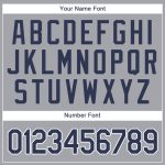 Custom Team Baseball Jersey with Personalized Name and Number - Gray Navy-Powder Blue Personalized Gray Navy-Powder Blue