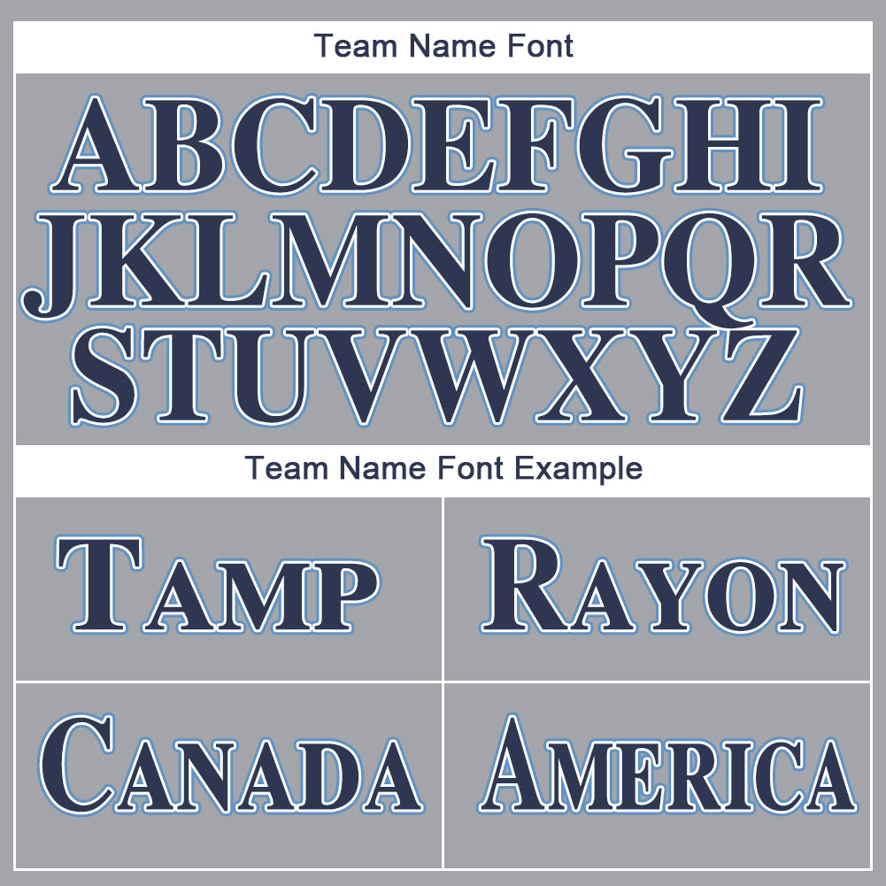 Personalized Gray Navy-Powder Blue Baseball Jersey Team Custom Name and Number Custom Team Baseball Jersey with Personalized Name and Number - Gray Navy-Powder Blue Personalized Gray Navy-Powder Blue - Image 5