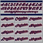 Customized Gray Red Navy Authentic Baseball Jersey for Men Personalized Gray Navy-Red Authentic Baseball Jersey