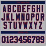 Custom Name and Number Authentic Baseball Jersey - Personalized Gray Navy-Red Team Jersey Personalized Gray Navy-Red Authentic