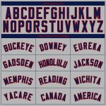 Custom Name and Number Authentic Baseball Jersey - Personalized Gray Navy-Red Team Jersey Personalized Gray Navy-Red Authentic