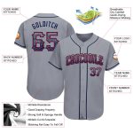 Custom Name and Number Baseball Jersey - Personalized Gray Navy-Red Authentic Drift Fashion Team Apparel Personalized Gray