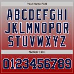 Custom Name and Number Baseball Jersey - Personalized Gray Navy Red Authentic Fade Fashion Team Jersey Personalized Gray