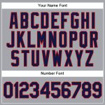 Custom Team Name & Number Personalized Baseball Jersey - Gray Navy Red Authentic Sleeveless Design Personalized Gray Navy-Red
