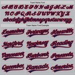 Custom Name Number Personalized Baseball Jersey - Authentic Gray Navy-Red Throwback Design Personalized Gray Navy-Red Authentic