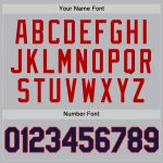 Custom Name Number Personalized Baseball Jersey - Authentic Gray Navy-Red Throwback Design Personalized Gray Navy-Red Authentic