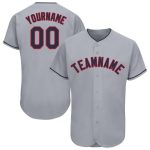 Custom Name Number Baseball Jersey - Personalized Gray Navy-Red Team Jersey Personalized Gray Navy-Red Baseball Jersey Team