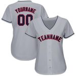 Custom Name Number Baseball Jersey - Personalized Gray Navy-Red Team Jersey Personalized Gray Navy-Red Baseball Jersey Team