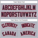 Custom Name Number Baseball Jersey - Personalized Gray Navy-Red Team Jersey Personalized Gray Navy-Red Baseball Jersey Team