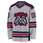 Personalized Hockey Jersey in Gray Navy and Red - Custom Sports Apparel Personalized Gray Navy-Red Hockey Jersey
