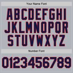 Custom Team Name Number Baseball Jersey - Personalized Gray Navy Red Line Authentic Jersey Personalized Gray Navy-Red Line