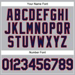 Custom Performance Vapor Golf Polo Shirt - Personalized Gray Navy-Red with Team Name and Number Personalized Gray Navy-Red