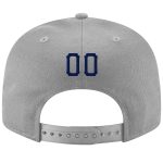 Custom Adjustable Snapback Hat with Personalized Name and Number - Gray Navy-Red Stitched Team Cap Personalized Gray Navy-Red