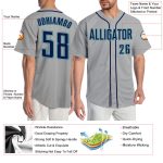 Personalized Gray Navy Teal Baseball Jersey for Authentic Style Personalized Gray Navy-Teal Authentic Baseball Jersey