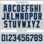 Custom Team Baseball Jersey with Personalized Name & Number - Gray Navy-Teal Authentic Design Personalized Gray Navy-Teal