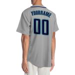 Personalized Gray Navy Teal Baseball Jersey for Authentic Style Personalized Gray Navy-Teal Authentic Baseball Jersey