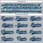 Custom Name Number Hockey Jersey - Personalized Gray Navy Teal Lace Neck Team Gear Personalized Gray Navy-Teal Hockey Lace