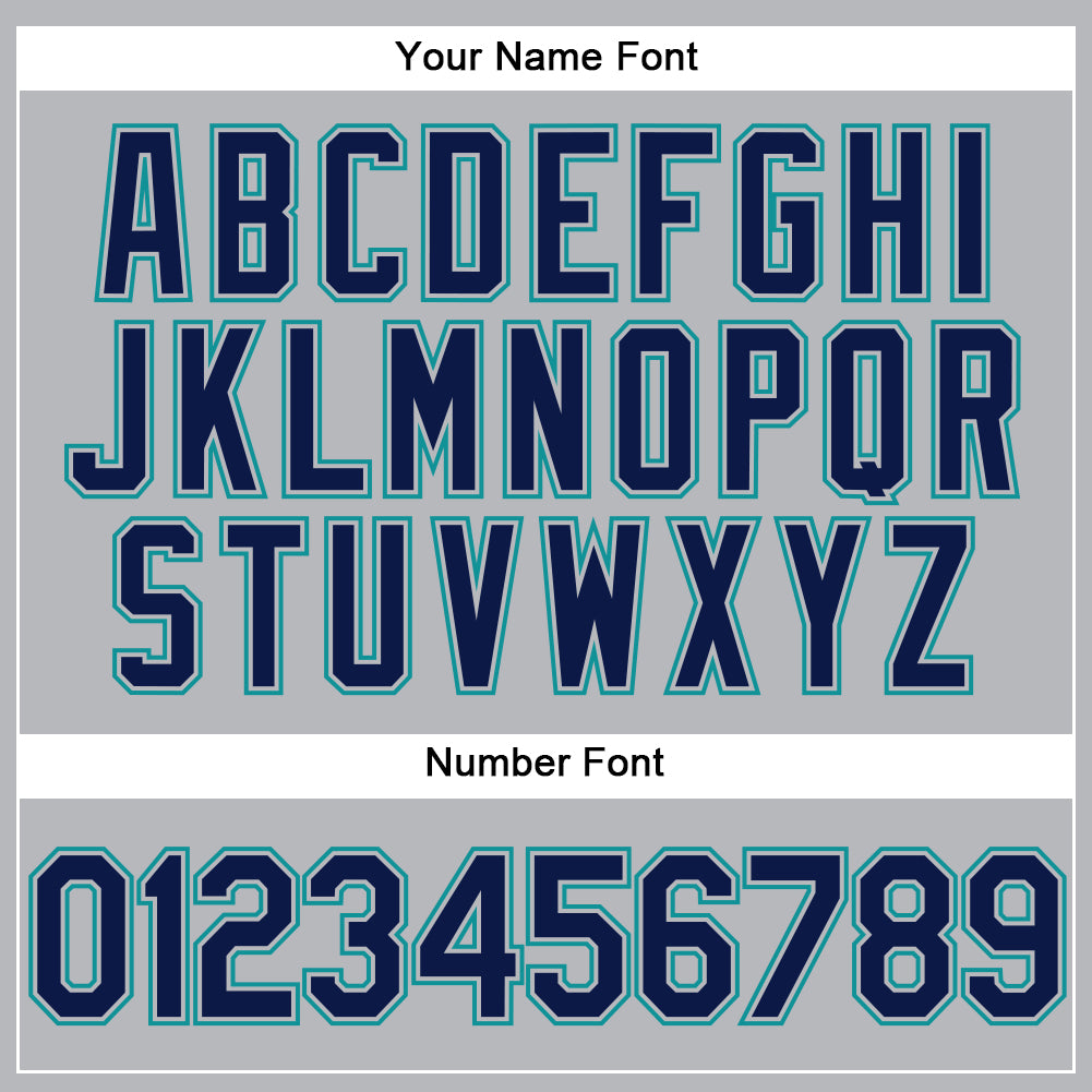 Personalized Gray Navy-Teal Performance Vapor Golf Polo Shirt Team Custom Name and Number Custom Name and Number Personalized Performance Vapor Golf Polo Shirt Gray Navy Teal Personalized Gray Navy-Teal Performance - Image 5