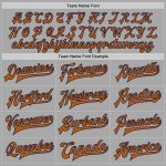 Custom Name Number Two Tone Bomber Varsity Jacket Gray Navy Texas Orange Full-Snap Team Apparel Personalized Gray Navy-Texas