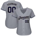 Personalized Baseball Jersey with Custom Name & Number - Gray Navy Vegas Gold Authentic Team Jersey Personalized Gray Navy-Vegas