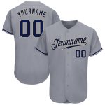 Personalized Baseball Jersey with Custom Name & Number - Gray Navy Vegas Gold Authentic Team Jersey Personalized Gray Navy-Vegas