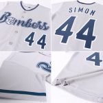 Personalized Authentic Baseball Jersey in Gray Navy and White for Men and Women Personalized Gray Navy-White Authentic Baseball