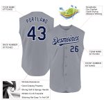 Custom Gray Navy-White Authentic Sleeveless Baseball Jersey for Men Personalized Gray Navy-White Authentic Sleeveless Baseball