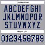 Custom Name and Number Personalized Baseball Jersey - Authentic Gray Navy-White Sleeveless Design Personalized Gray Navy-White