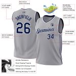 Personalized Authentic Basketball Jersey - Gray Navy White Throwback Design Personalized Gray Navy-White Authentic Throwback