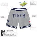 Custom Name Number Authentic Basketball Shorts Gray Navy White Personalized Design Personalized Gray Navy-White Authentic