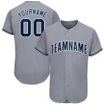 Custom Gray Navy-White Baseball Jersey for Men and Women - Personalized Sports Apparel Personalized Gray Navy-White Baseball