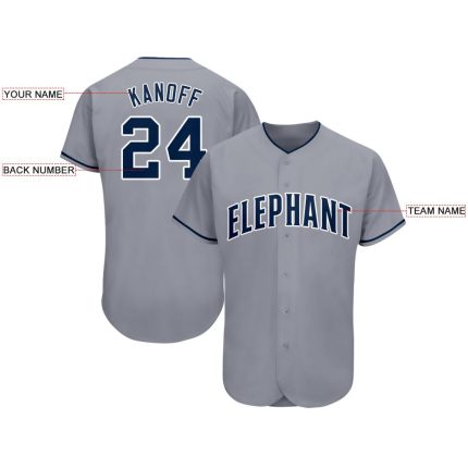 Custom Gray Navy-White Baseball Jersey for Men and Women - Personalized Sports Apparel Personalized Gray Navy-White Baseball