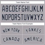 Custom Name and Number Personalized Baseball Jersey in Gray Navy-White for Teams Personalized Gray Navy-White Baseball Jersey