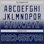 Personalized Team Custom Name Number Bomber Jacket Gray Navy White Full-Snap Varsity Letterman Fade Fashion Jacket Personalized