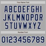 Personalized Gray Navy White Varsity Bomber Jacket Full-Snap Letterman Style Personalized Gray Navy-White Bomber Full-Snap