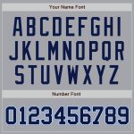 Custom Name and Number Authentic Baseball Jersey - Personalized Gray Navy Light Blue Team Jersey Personalized Gray Navy White-Light