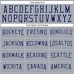 Custom Team Name Number Long Sleeve Performance T-Shirt Gray Navy White - Personalized Sportswear Personalized Gray Navy-White