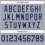 Custom Team Name Number Long Sleeve Performance T-Shirt Gray Navy White - Personalized Sportswear Personalized Gray Navy-White
