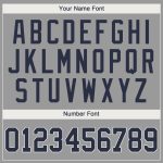 Custom Team Performance T-Shirt with Personalized Name and Number - Gray Navy-White Personalized Gray Navy-White Performance