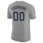 Custom Team Performance T-Shirt with Personalized Name and Number - Gray Navy-White Personalized Gray Navy-White Performance