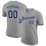 Custom Performance T-Shirt in Gray Navy and White for Men and Women Personalized Gray Navy-White Performance T-Shirt