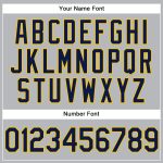 Personalized Performance Vapor Golf Polo Shirt with Custom Name and Number in Gray Navy Yellow Personalized Gray Navy-Yellow