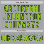 Custom Baseball Jersey with Personalized Name and Number - Authentic Gray Neon Green-Black Colors, Arm Shapes Personalized