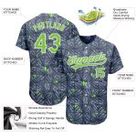 Custom Name and Number Personalized 3D Pattern Baseball Jersey in Gray Neon Green and Black Personalized Gray Neon Green-Black