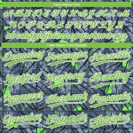 Custom Name and Number Personalized 3D Pattern Baseball Jersey in Gray Neon Green and Black Personalized Gray Neon Green-Black